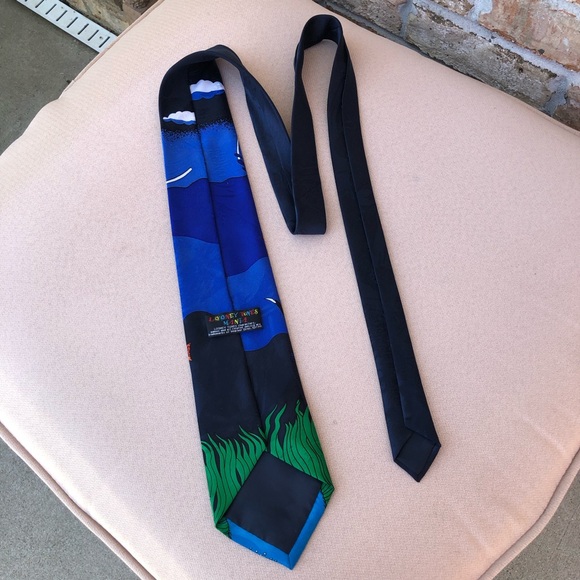 Vintage 1993 Looney Tunes Mania Underwater Mens Tie Necktie Bugs Taz Tweety Bird - Picture 6 of 10